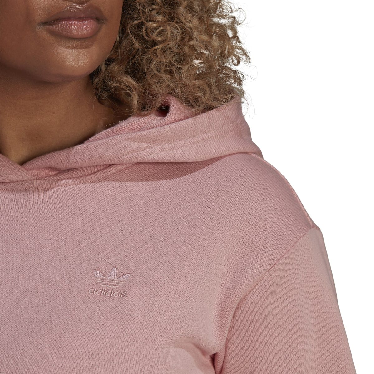 Pink adidas hoodie cropped hotsell