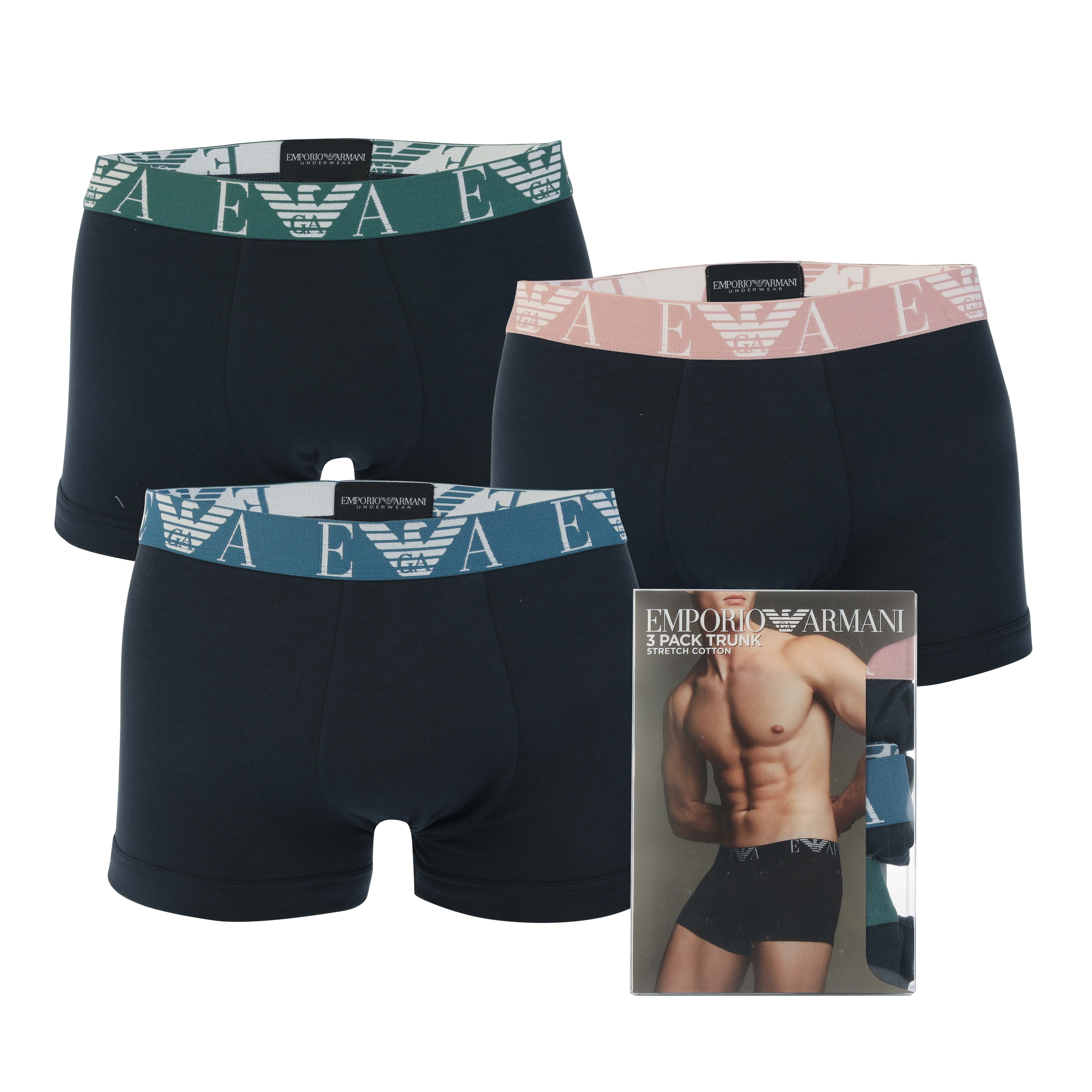 Armani Lot 3 boxers Size S in Bleu Marine pour Homme