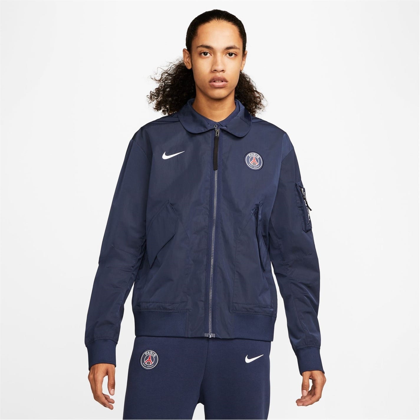 Blue Nike Mens Psg Nsw Bomber Jacket Get The Label