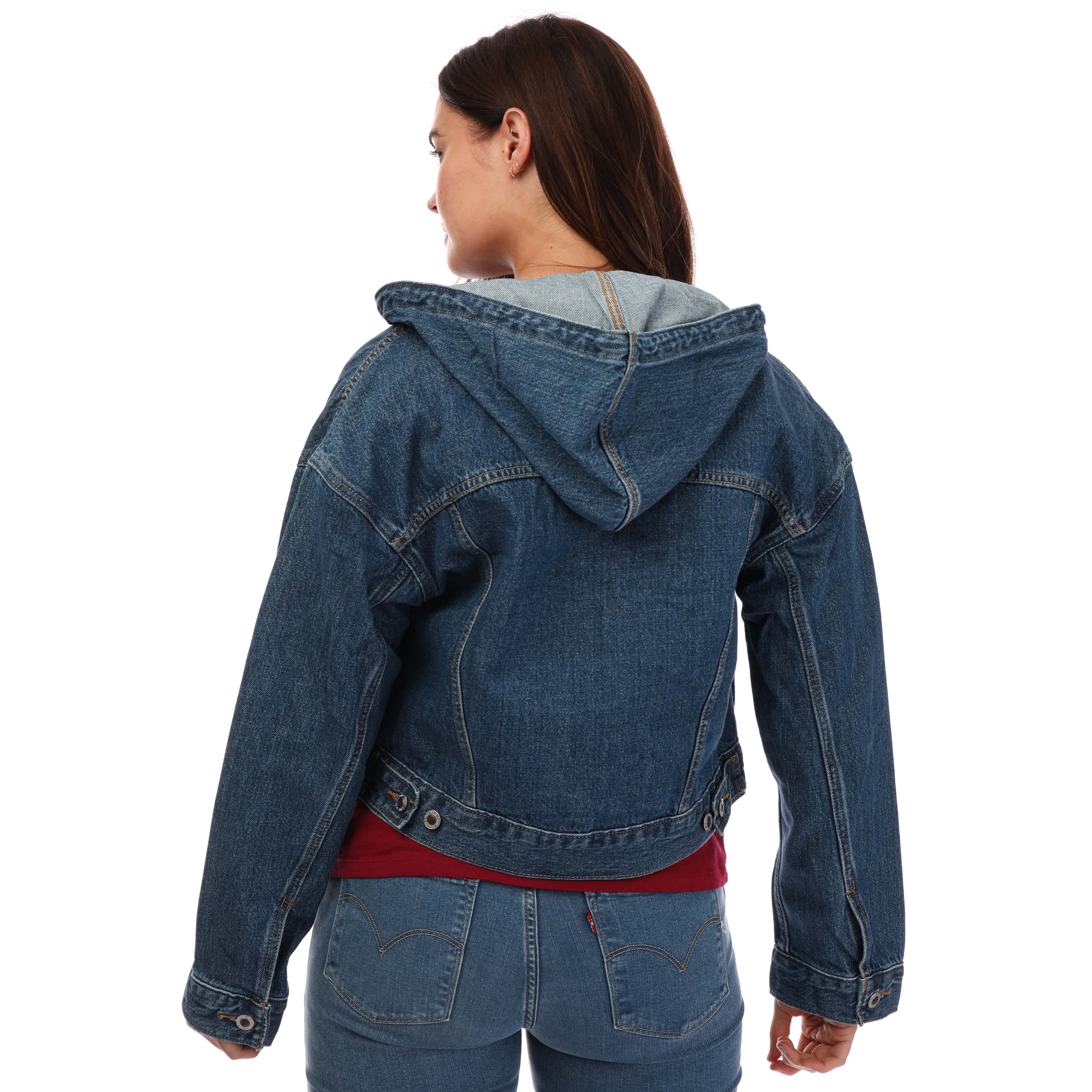 Levi hooded denim jacket womens best sale