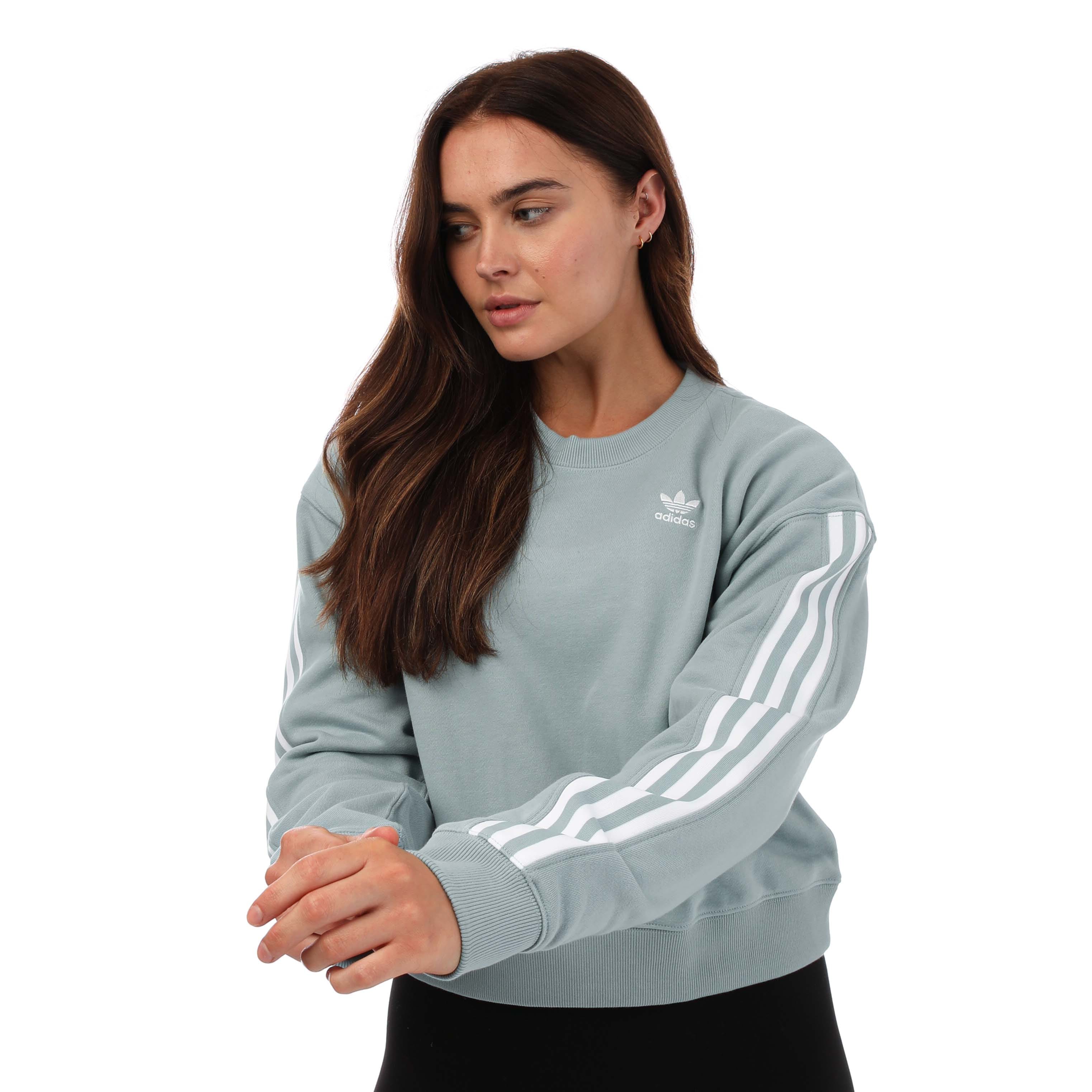 Grey adidas Originals Womens Adicolor Classics Sweatshirt Get The Label