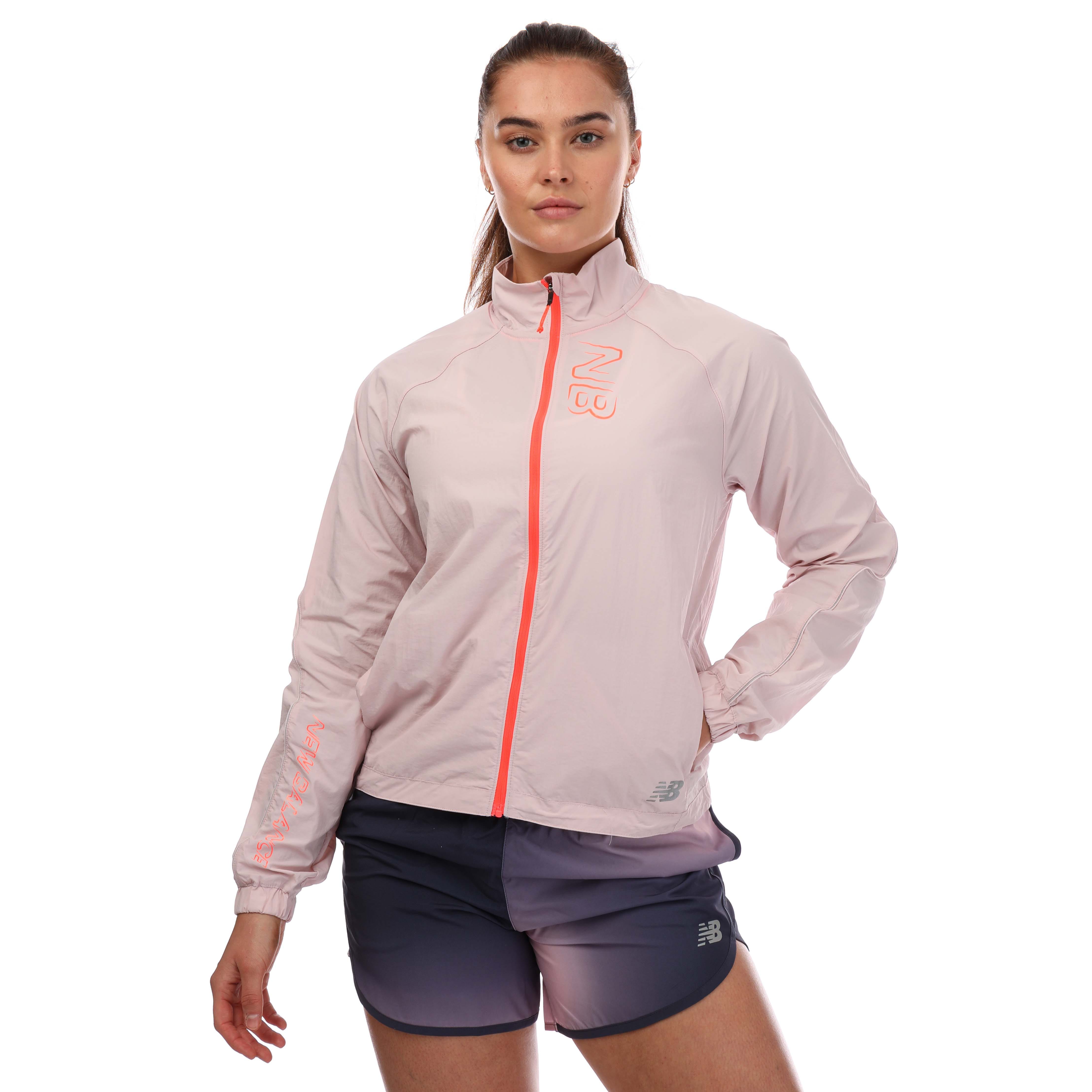 Pink New Balance Womens Printed Impact Run Light Pack Jacket Get The Label