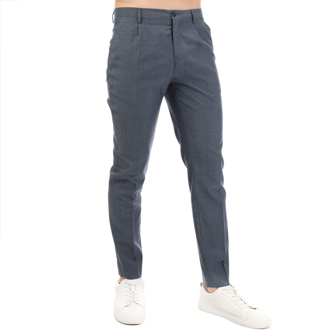 Mens Aller Slim Fit Mohair Look Trousers