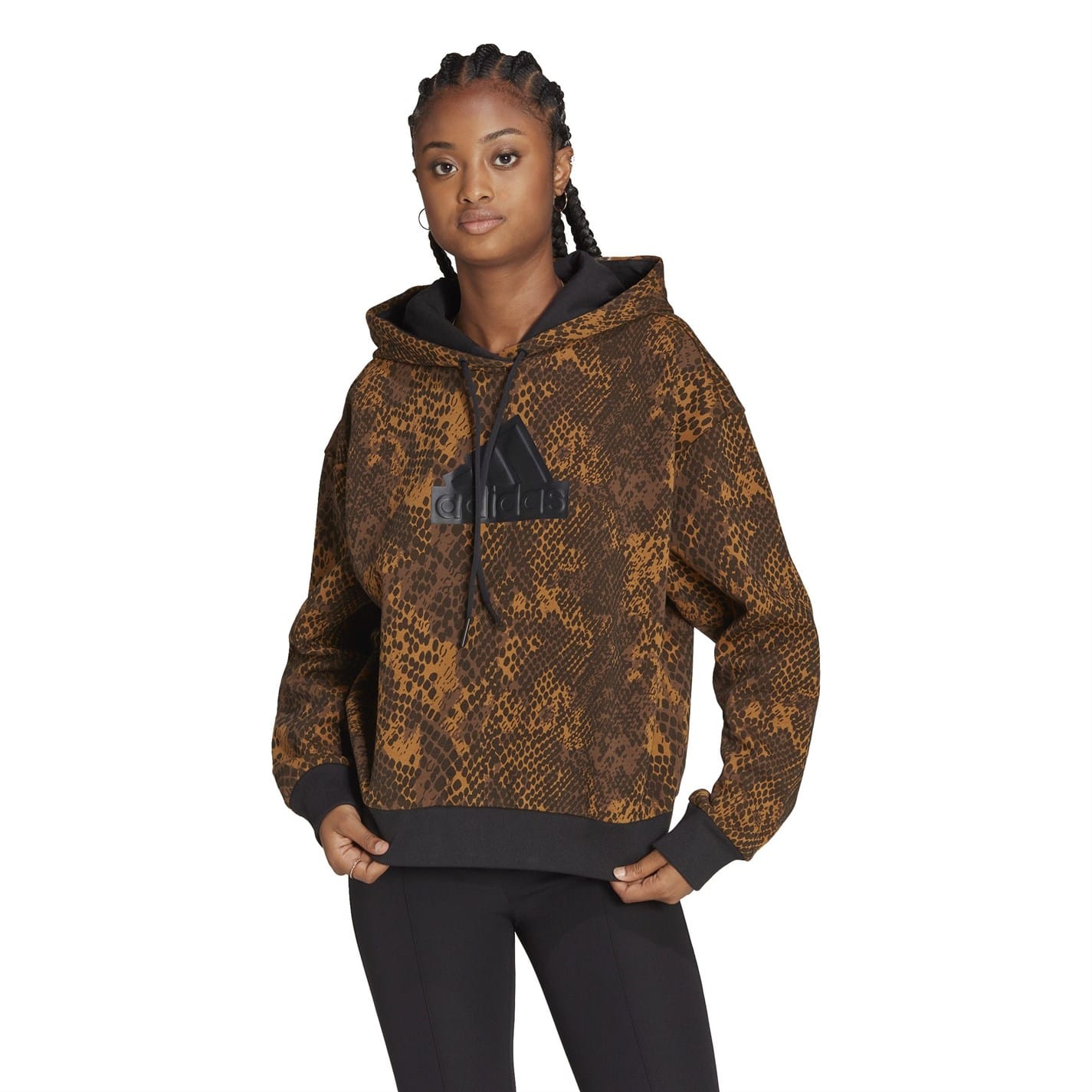 Brown adidas Womens Future Icons Badge Of Sport Hoodie Get The Label