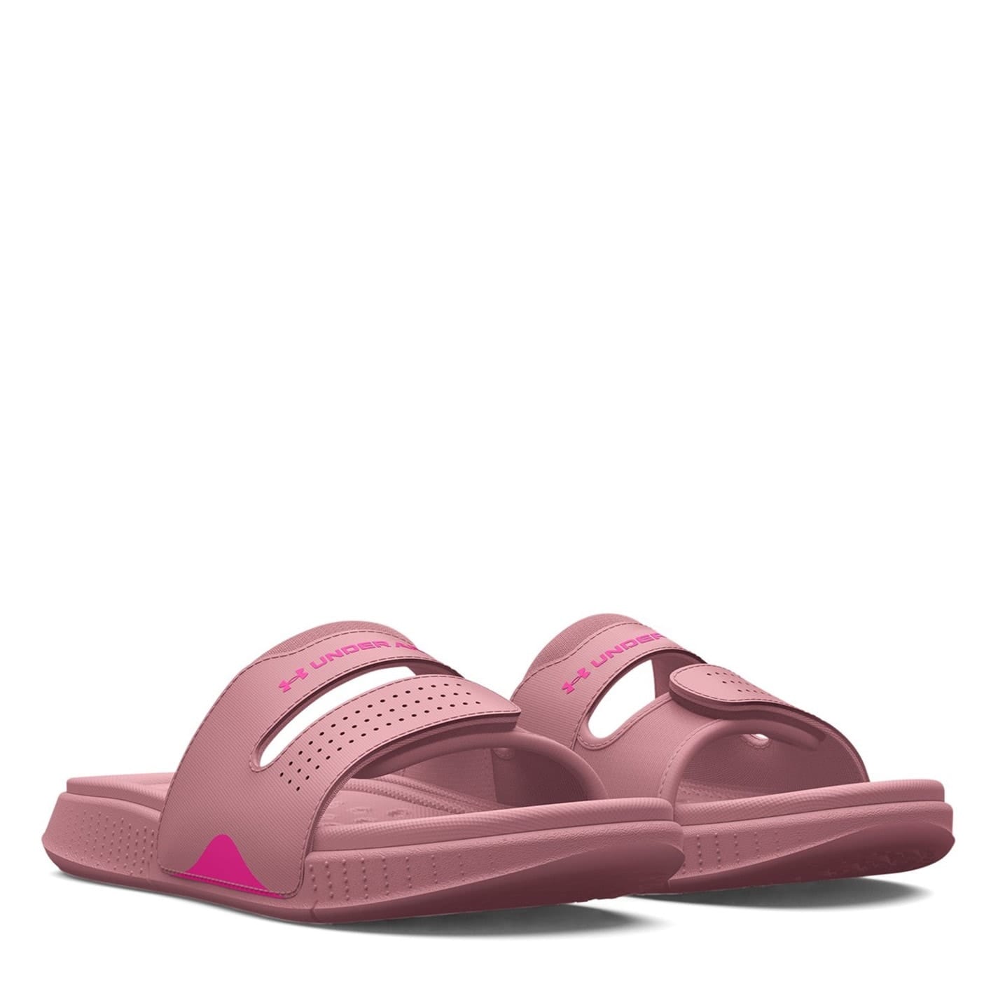 Pink under armour slides best sale