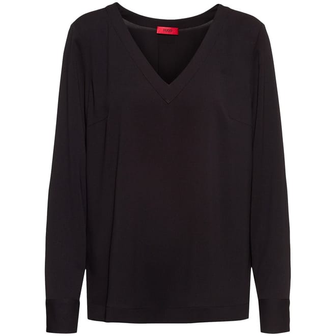 V-Neck Regular Fit Long Sleeve Blouse