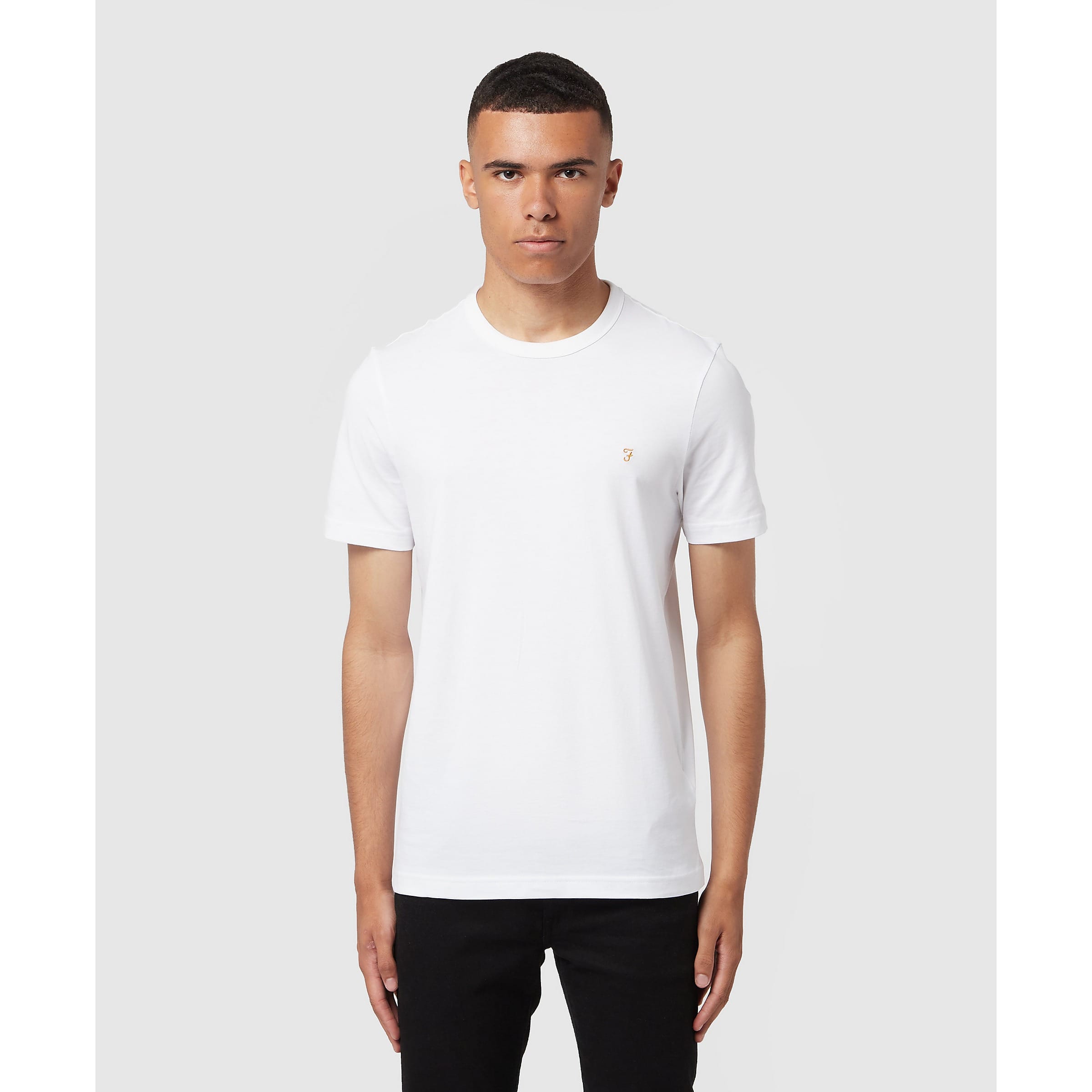 Farah Men's Mens Danny Slim Fit Organic Cotton T-Shirt - White - Size: 46/Regular