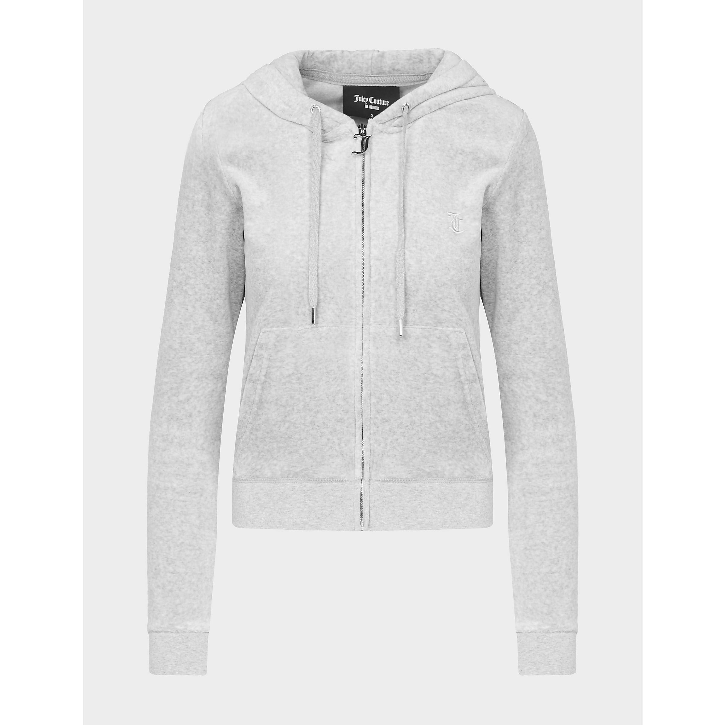 Silver Juicy Couture Womens Velour Full-zip Track Jacket