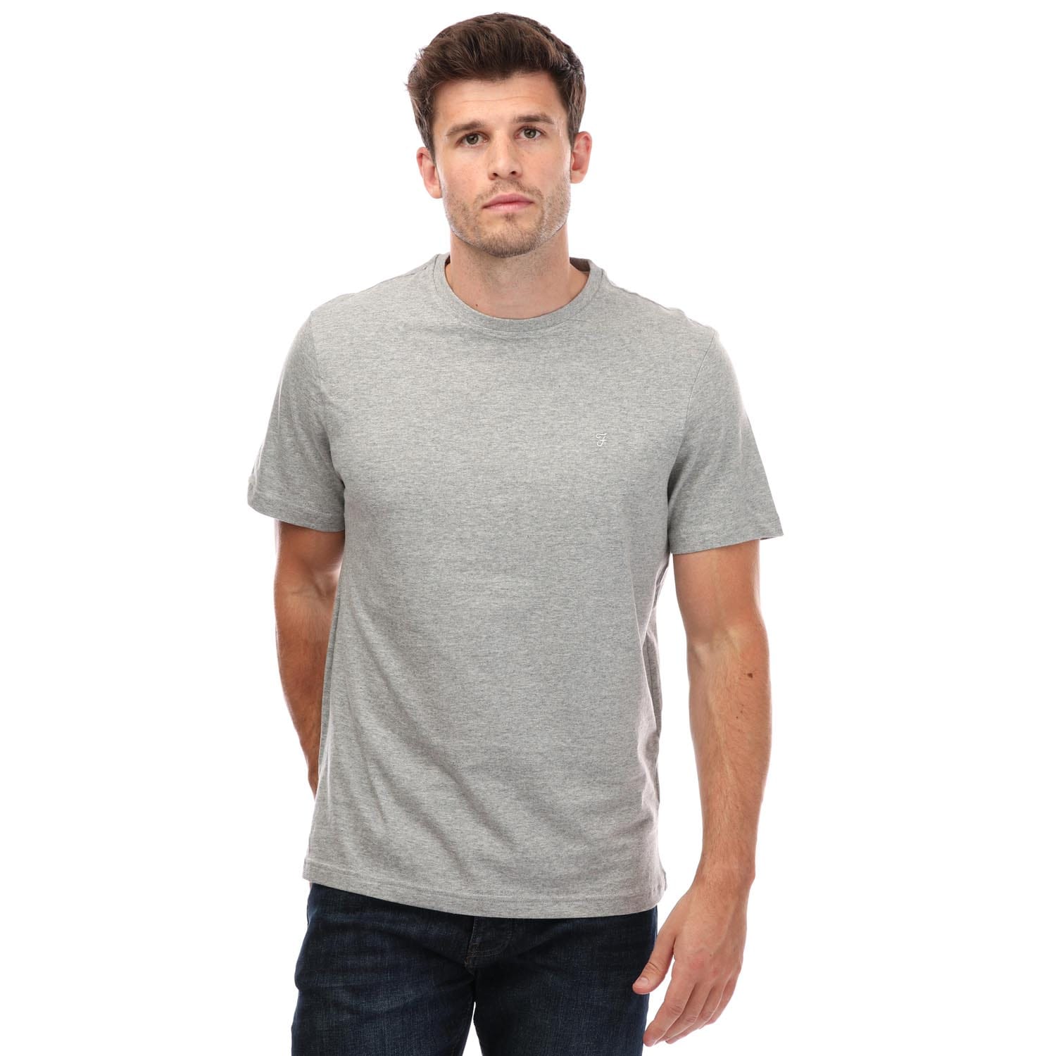 Farah Men's Mens Eddie Organic Cotton T-Shirt - Grey - Size: 40/Regular