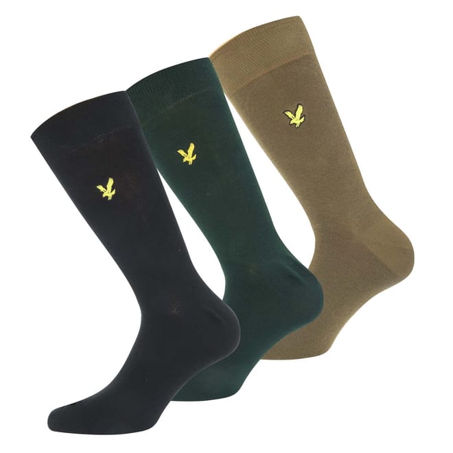 3 Pack of Eagle Embroidery Socks
