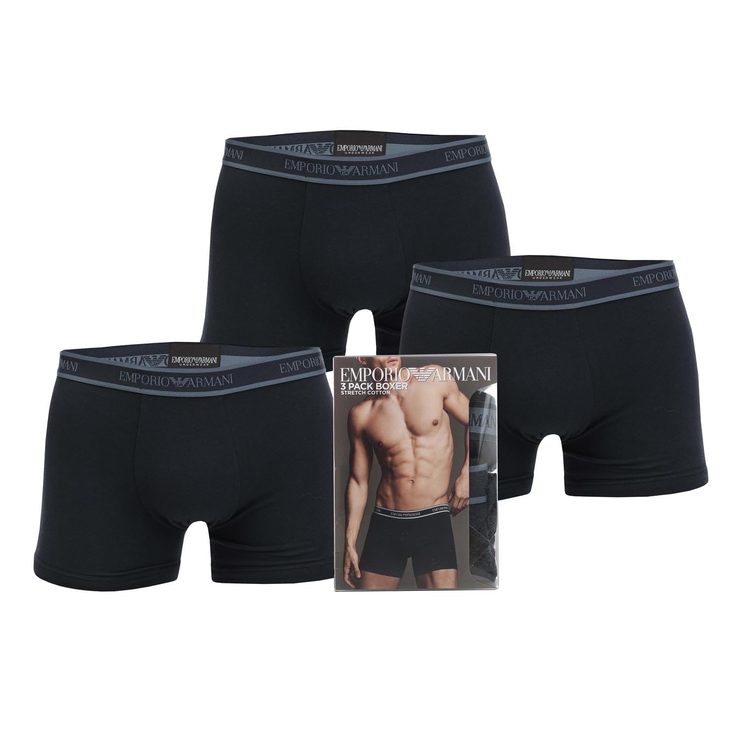 Armani Lot 3 Boxers Size S in Bleu Marine pour Homme