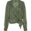 Snakey Wrap V Neck Relaxed Fit Blouse