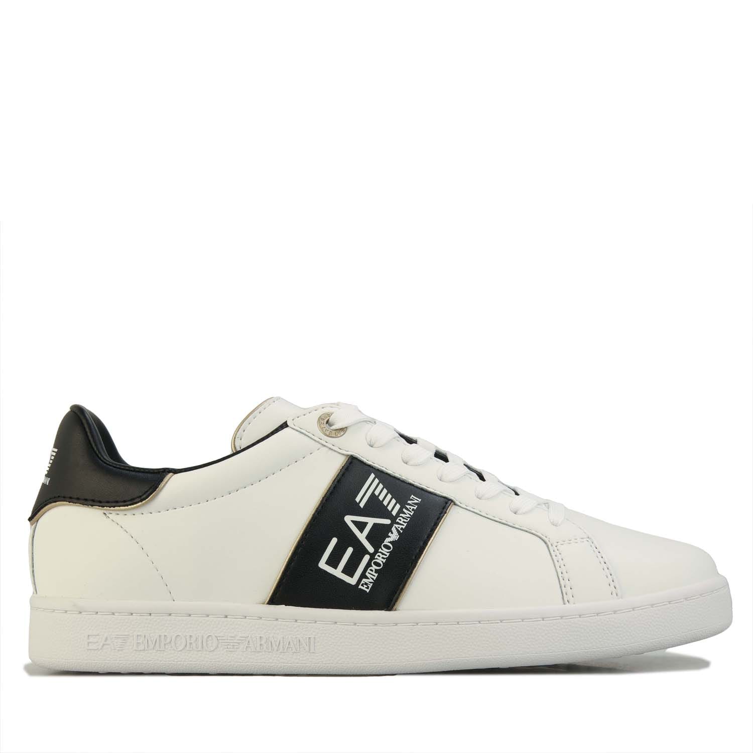 White Black Emporio Armani EA7 Mens Classic Trainers Get The Label