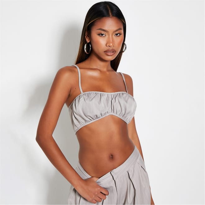 Pinstripe Ruched Cami Bralet