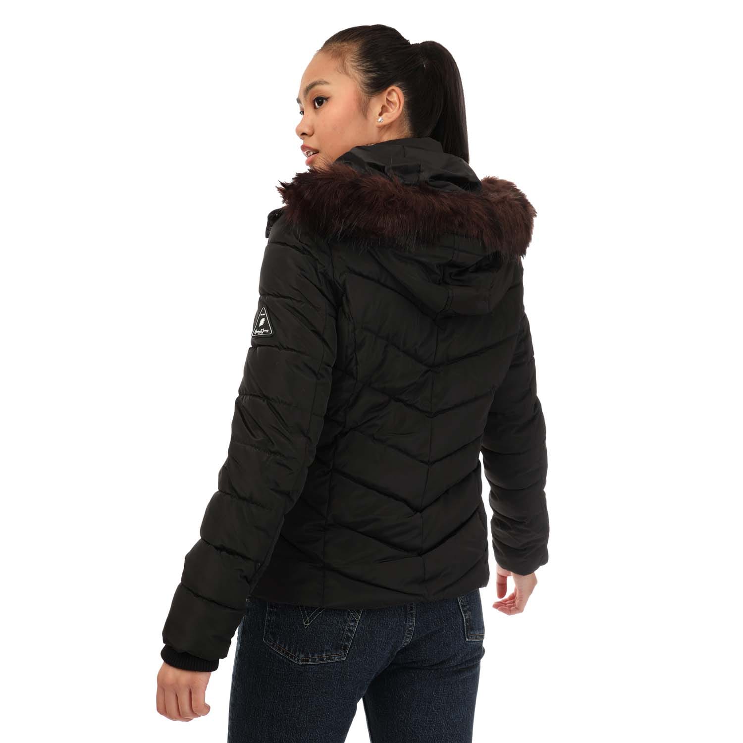 Black Harvey and Jones Womens Sheree Short Padded Parka Jacket Get The Label