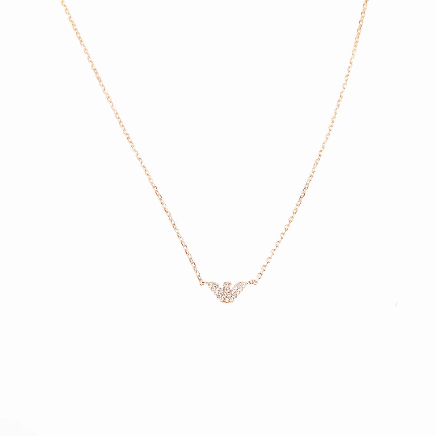 Rose Gold Armani Womens Rose Gold-Tone Sterling Silver Necklace - Get The  Label