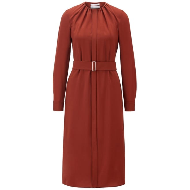 Dibanora1 Crew Neck Midi A-Line Dress