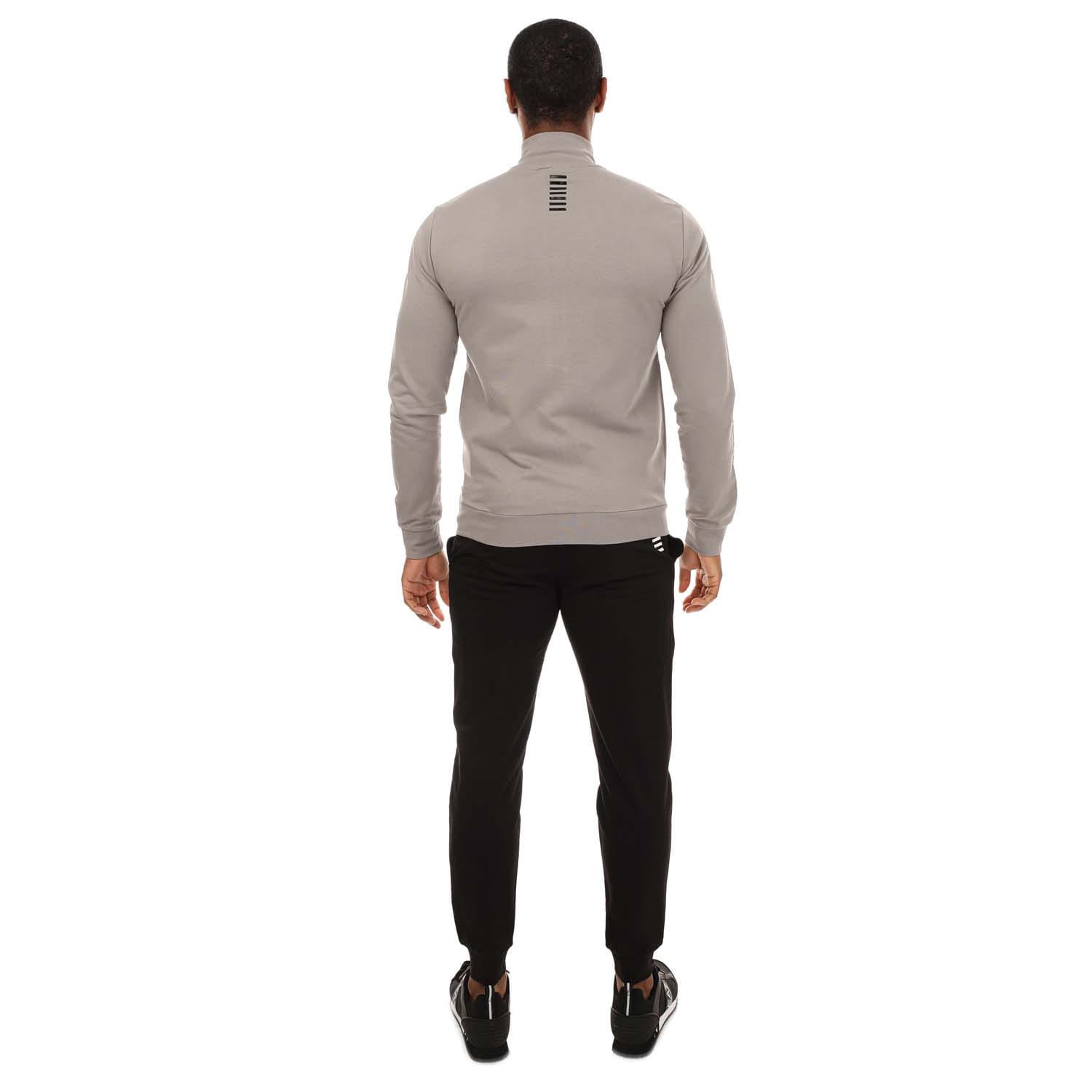 Grey black Emporio Armani EA7 Mens Core ID Cotton Tracksuit Get The Label