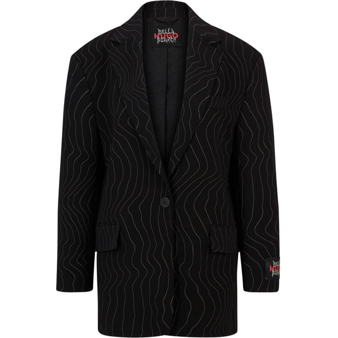 X Bella Poarch Oversized Fit Pinstripe Jacket