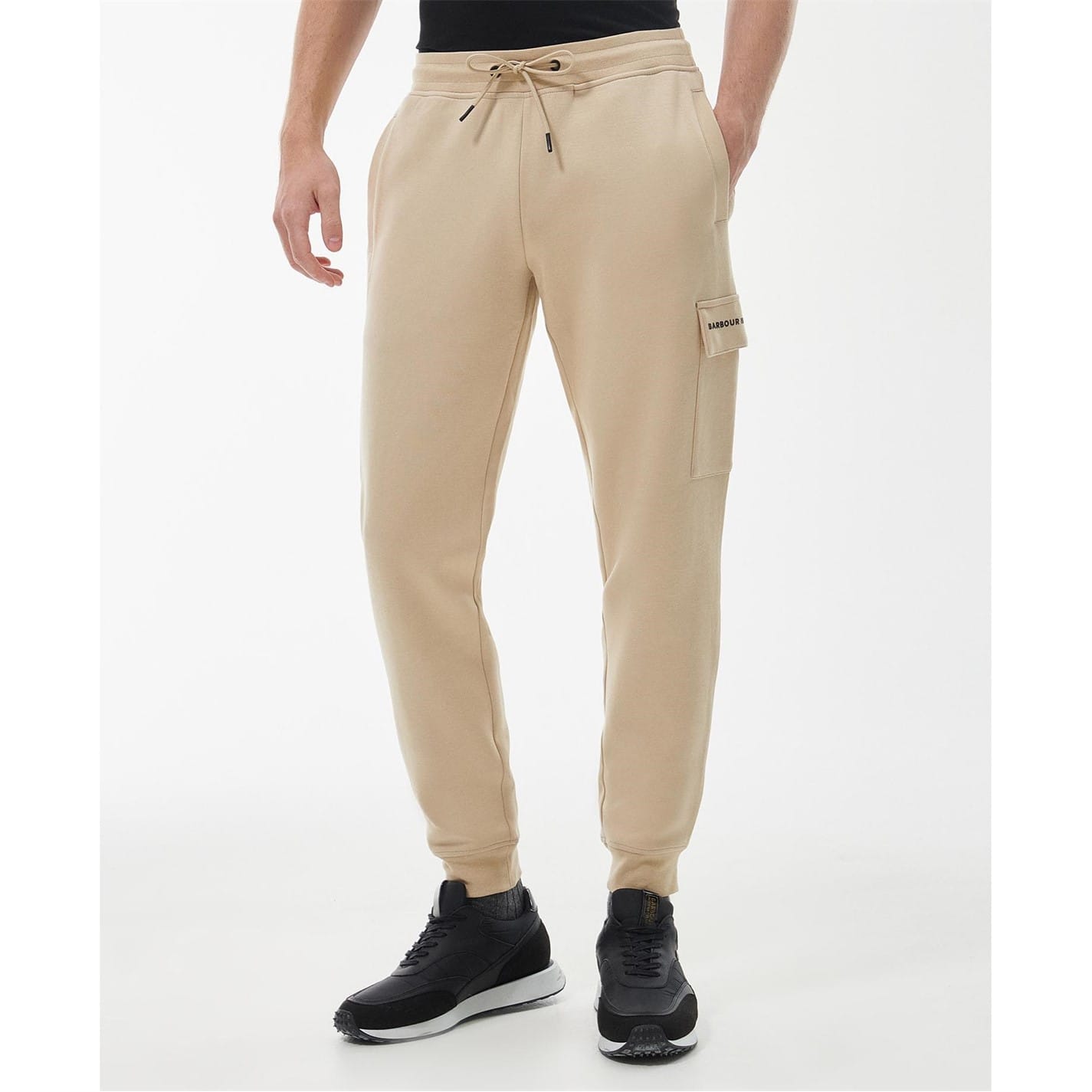 Beige Barbour International Joggers Get The Label