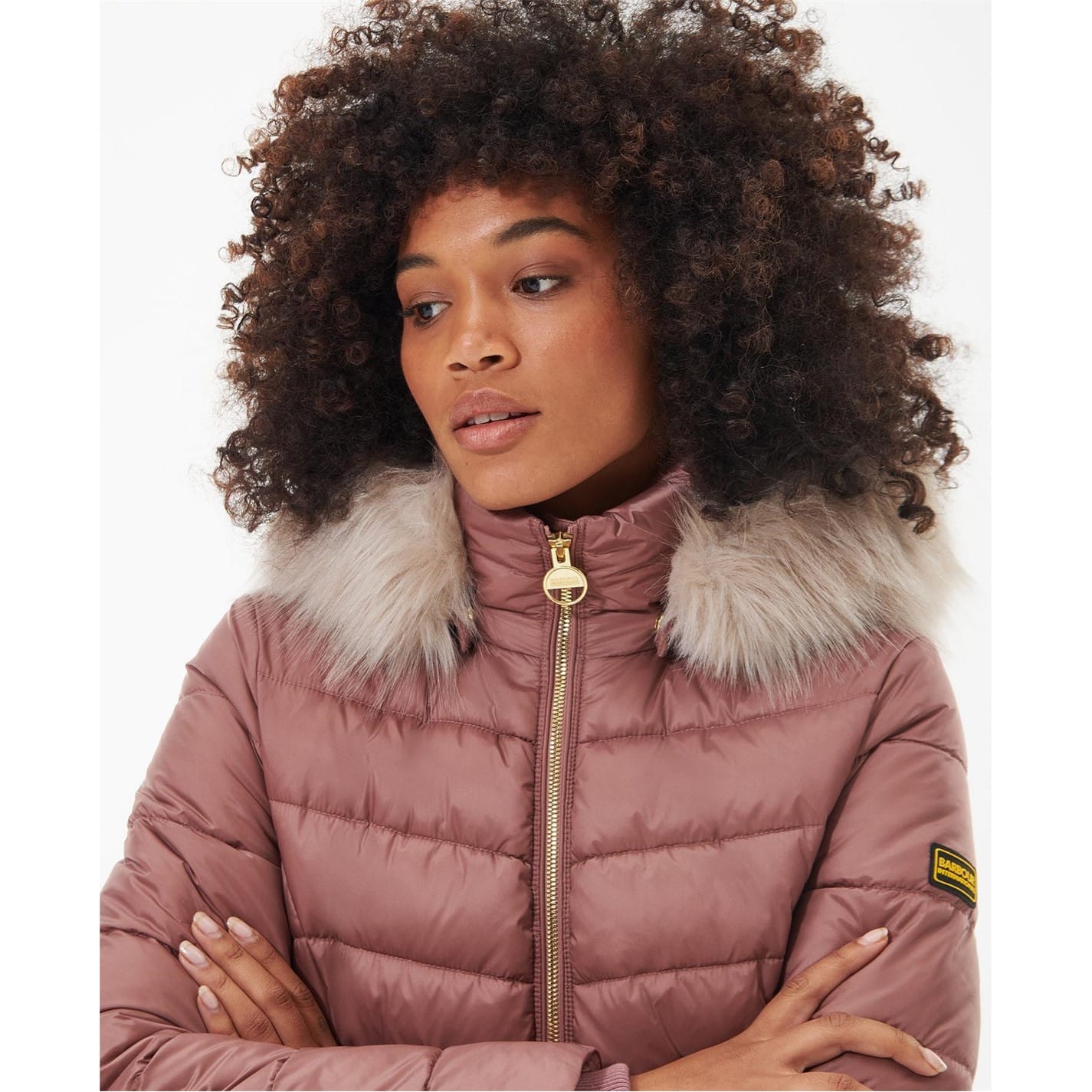 Pink Barbour International Quilted Jacket Get The Label