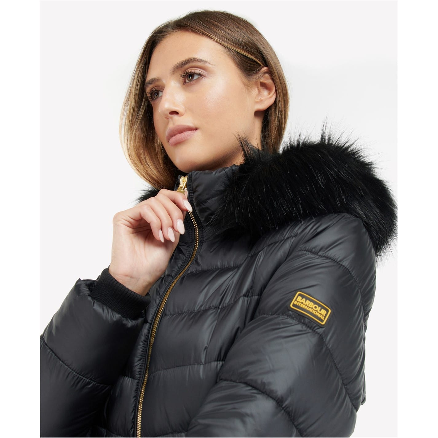 Barbour international level quilted padded jacket best sale