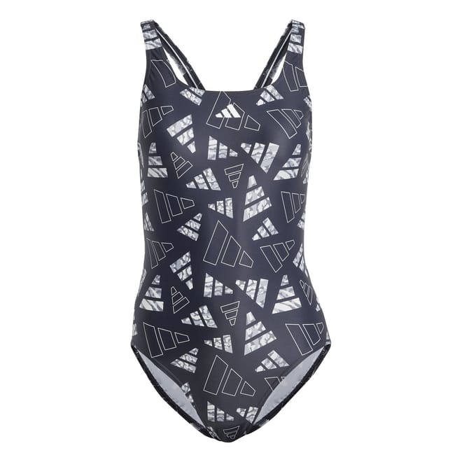 Womens 3 Bar Logo Graphic Swimsuit