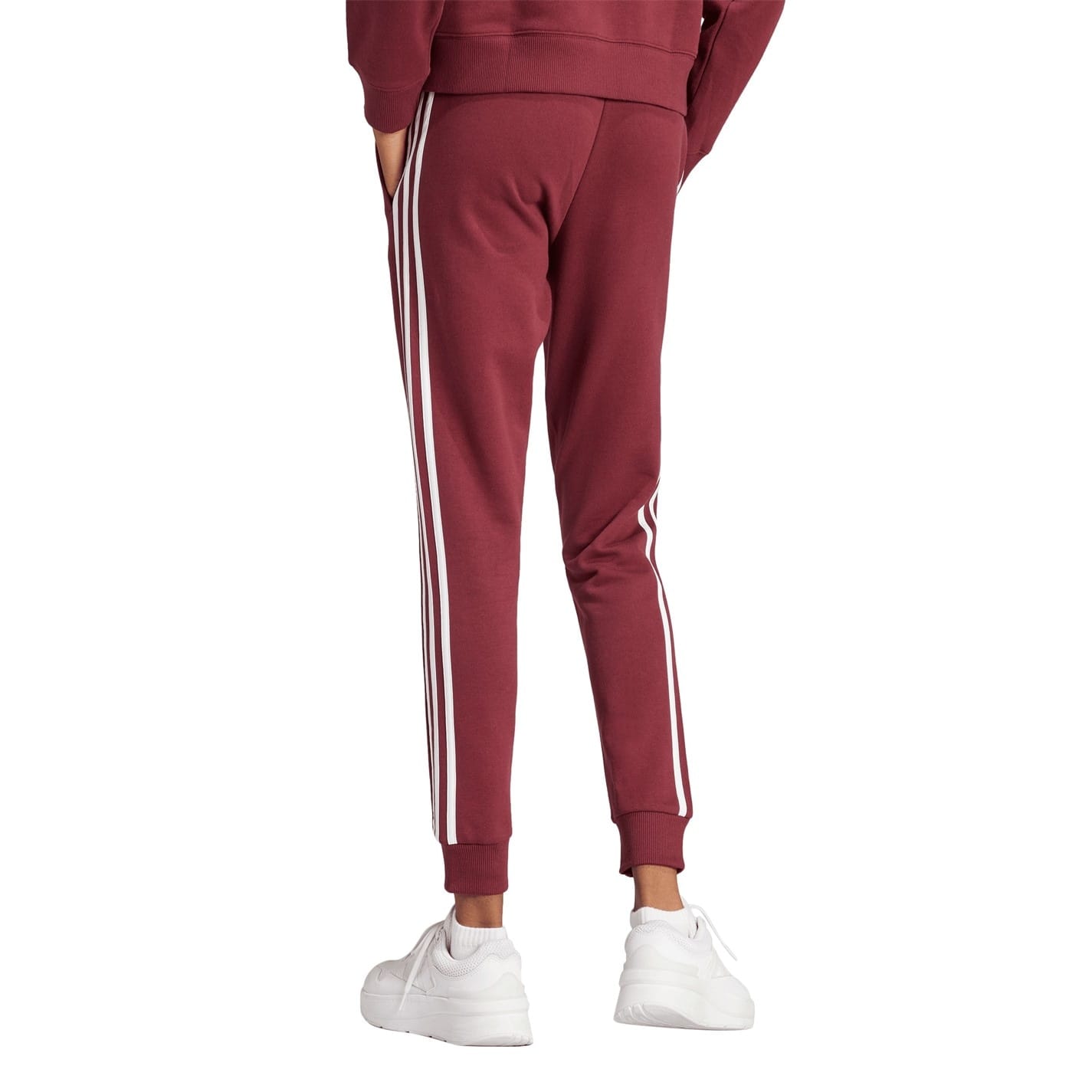 adidas Womens 3 Stripes Pants Slim in Red