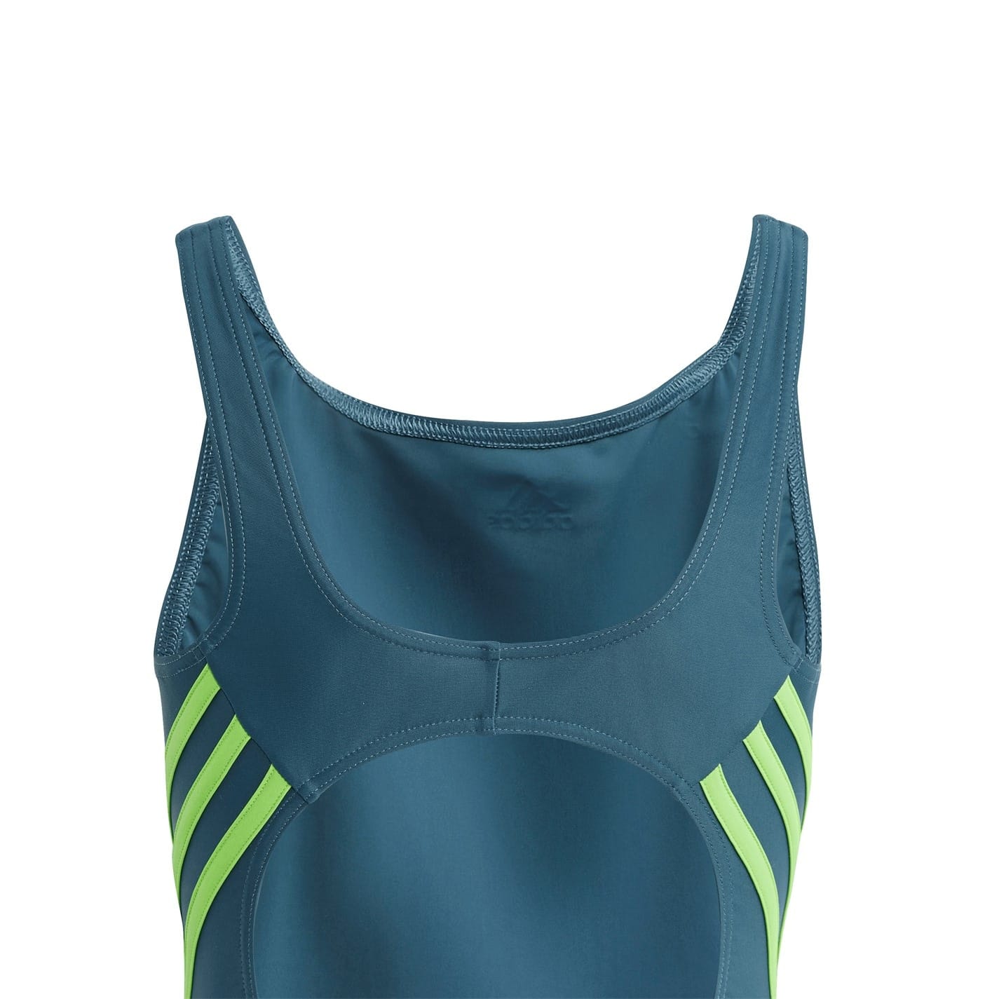 Green adidas Three Stripe Swimsuit Junior Girls Get The Label