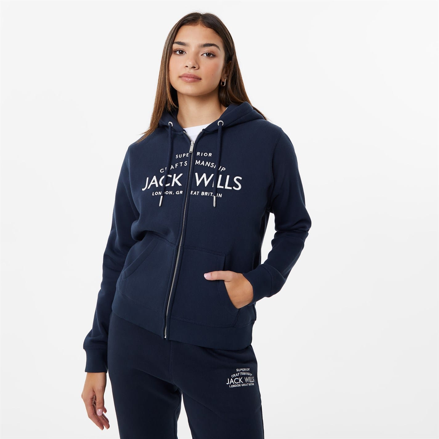 Blue Jack Wills Hunston Logo Zip Hoodie Get The Label