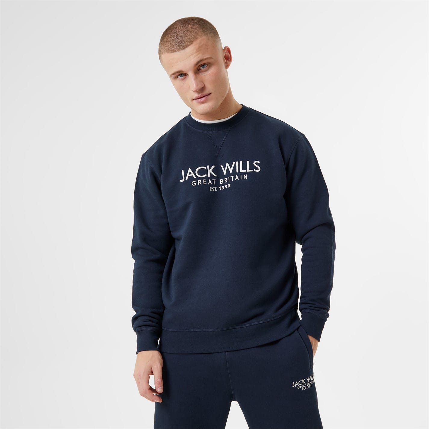 Blue Jack Wills Belvue Graphic Logo Crew Neck Sweatshirt Get The Label