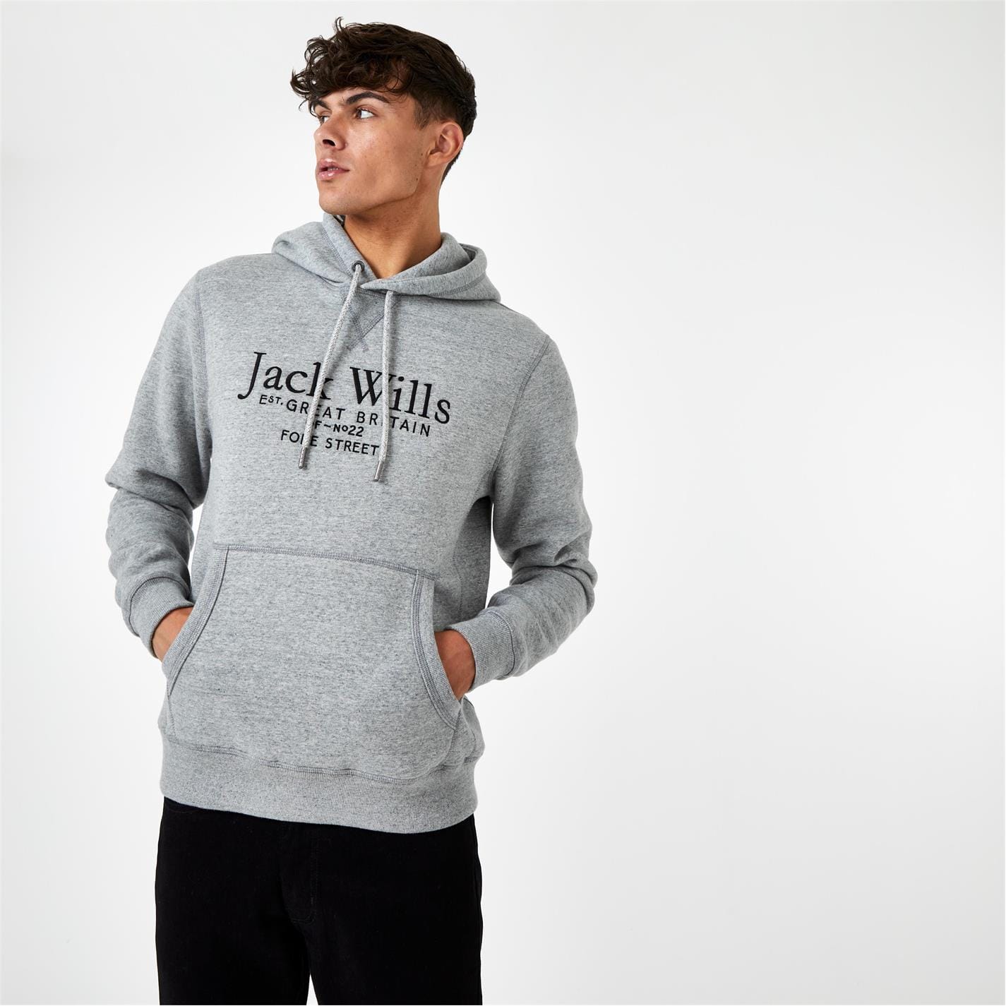 Grey Jack Wills Batsford Graphic Logo Hoodie Get The Label