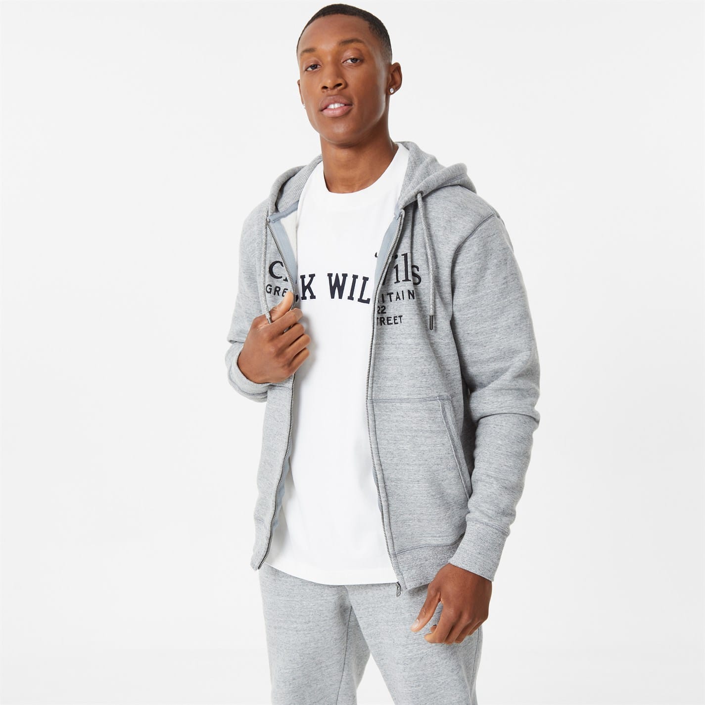 Grey Jack Wills Graphic Zip Hoodie Get The Label