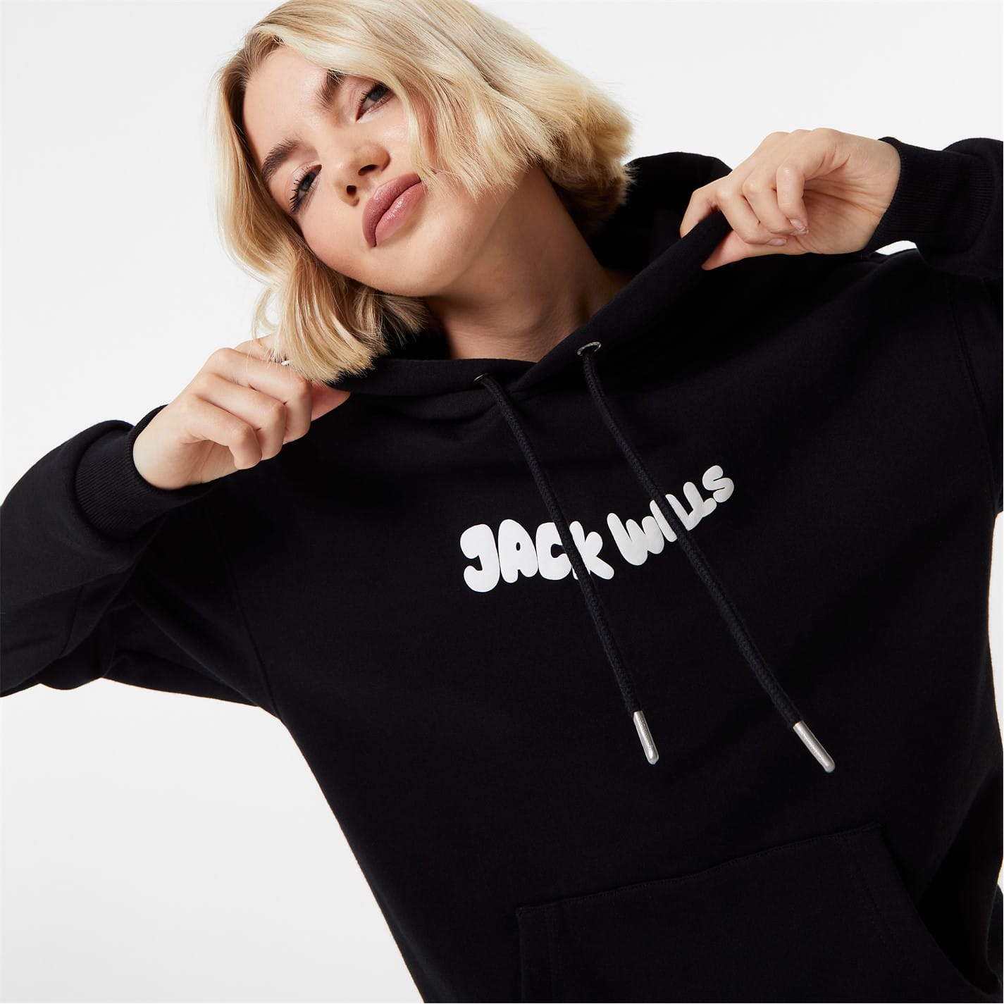 Jack wills black fashion hoodie womens