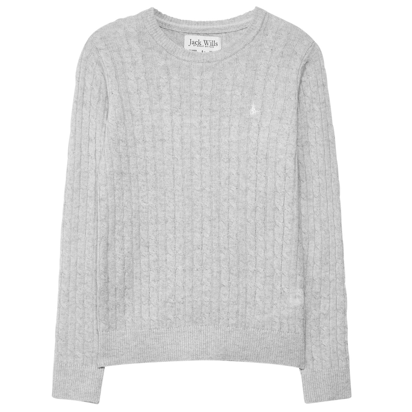 Grey Jack Wills Tinsbury Merino Wool Blend Cable Knitted Jumper Get The Label