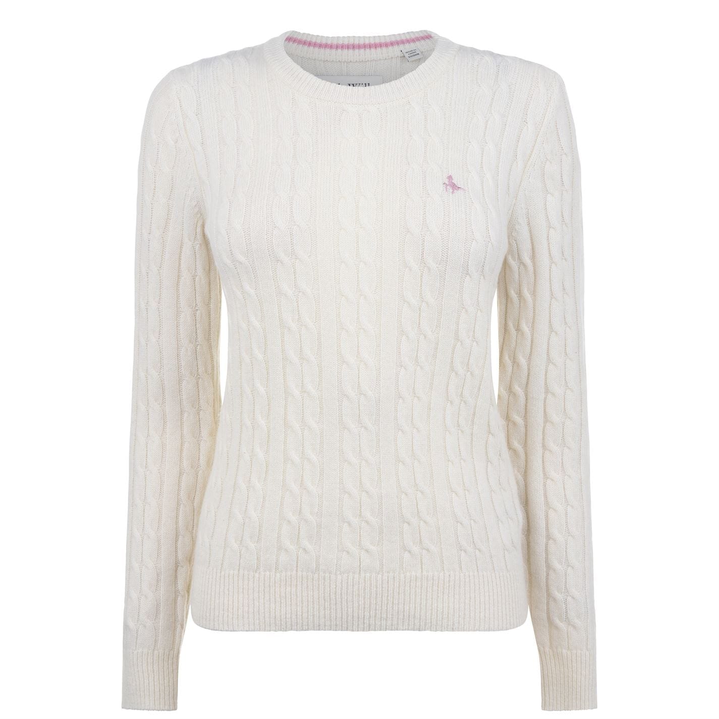 White Jack Wills Tinsbury Merino Wool Blend Cable Knitted Jumper Get The Label