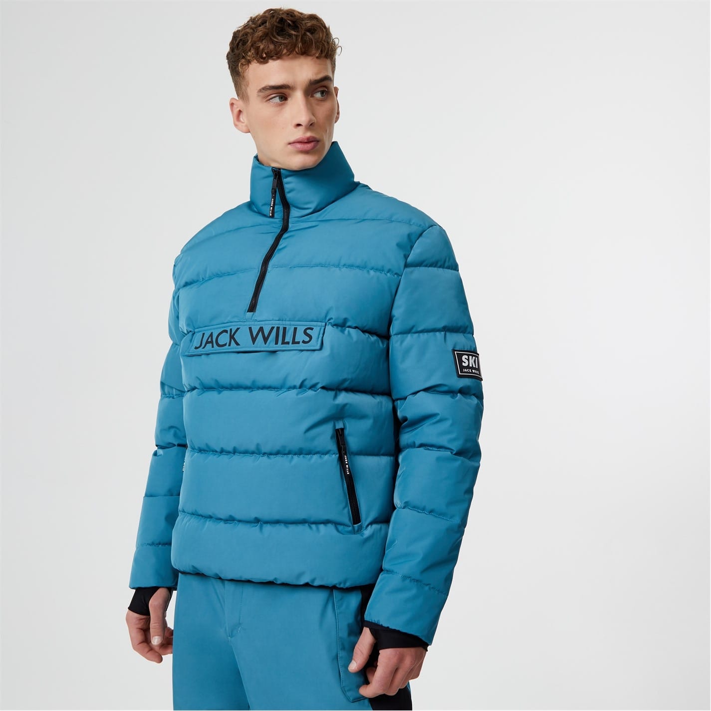 Blue Jack Wills Half Zip Puffer Jacket Get The Label