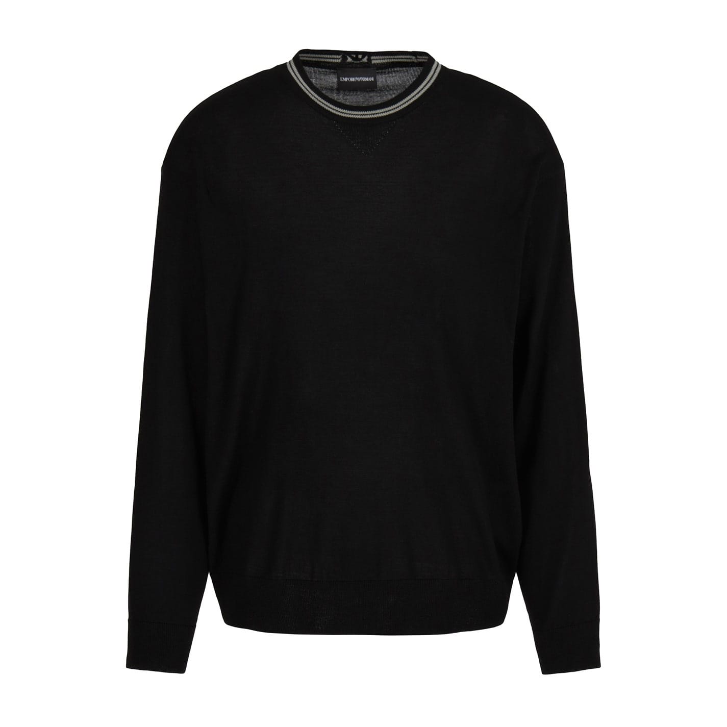 Emporio Armani EA7 Emporio Crew Neck Long Sleeve Sweater in Black