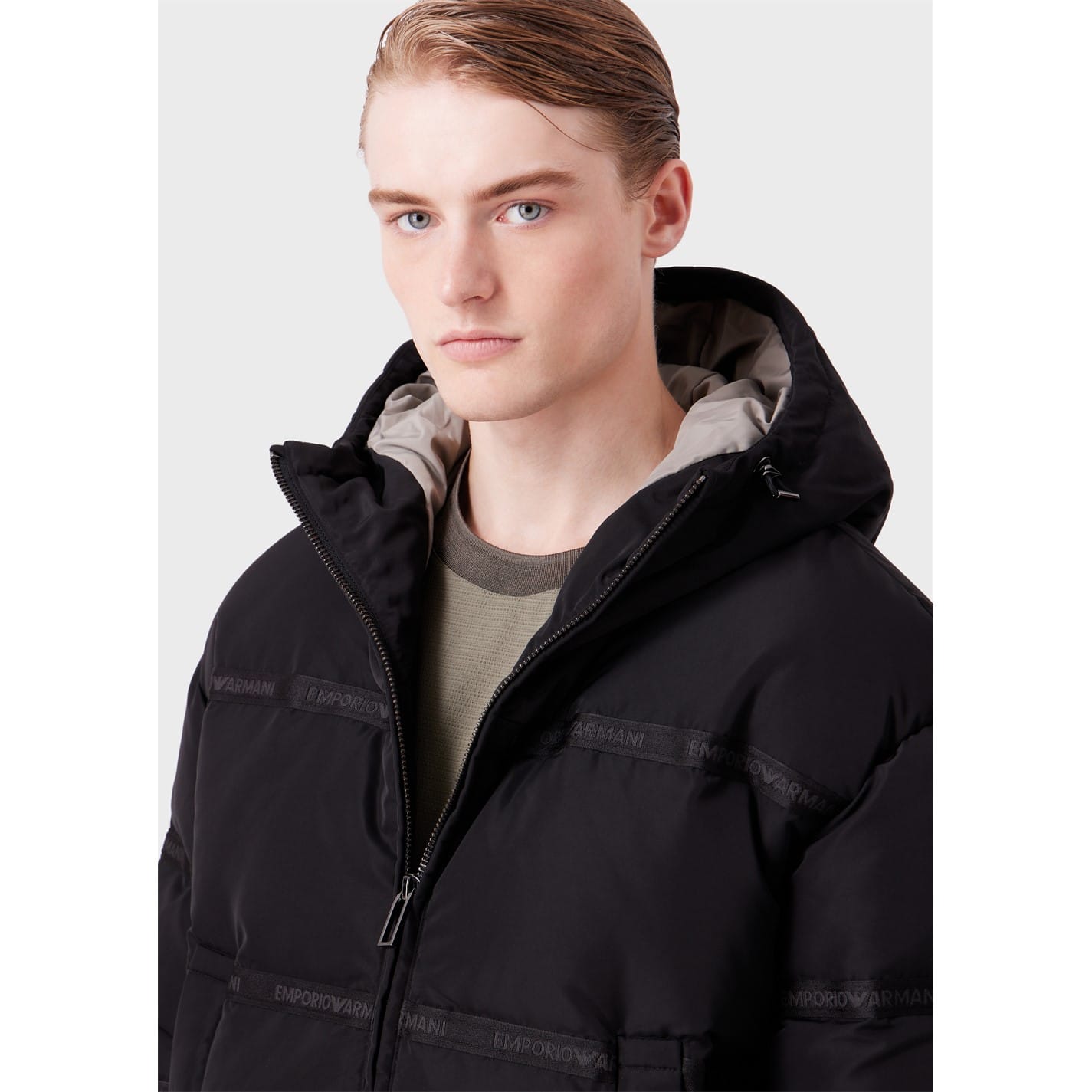 Black Emporio Armani EA7 Tape Down Jacket Get The Label