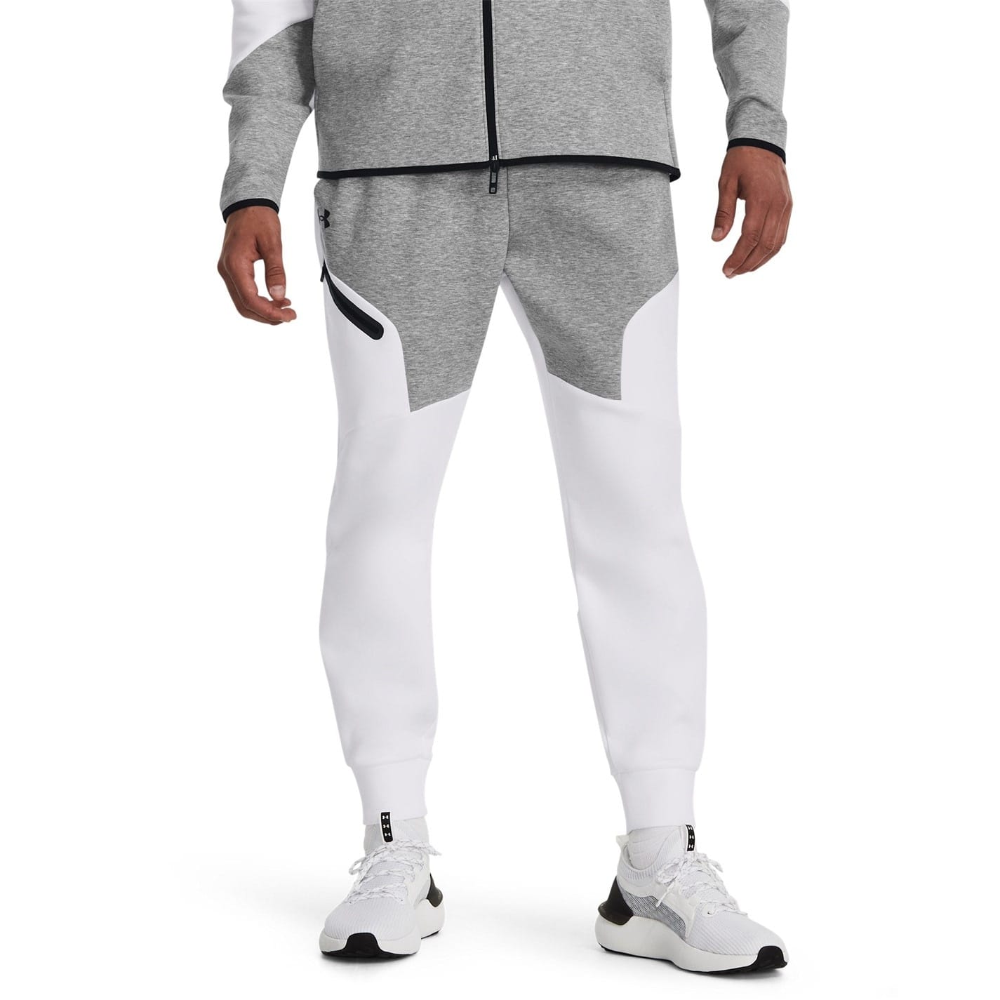 White Under Armour Mens Unstoppable Fleece Joggers Get The Label