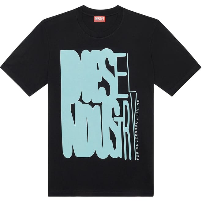 Water Print Slim Fit Crew Neck T-Shirt