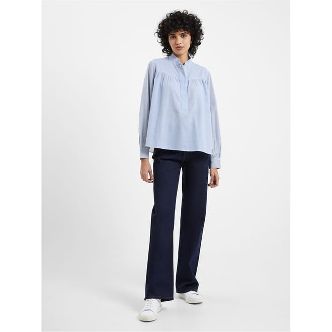 Rhodes Stripe Relaxed Fit Long Sleeve Blouse