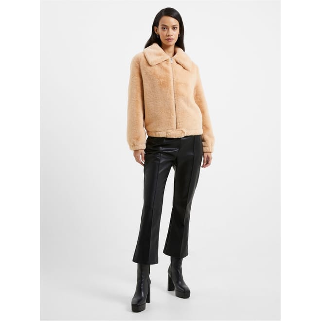 Faux Fur Bomber Relaxed Fit Jacket