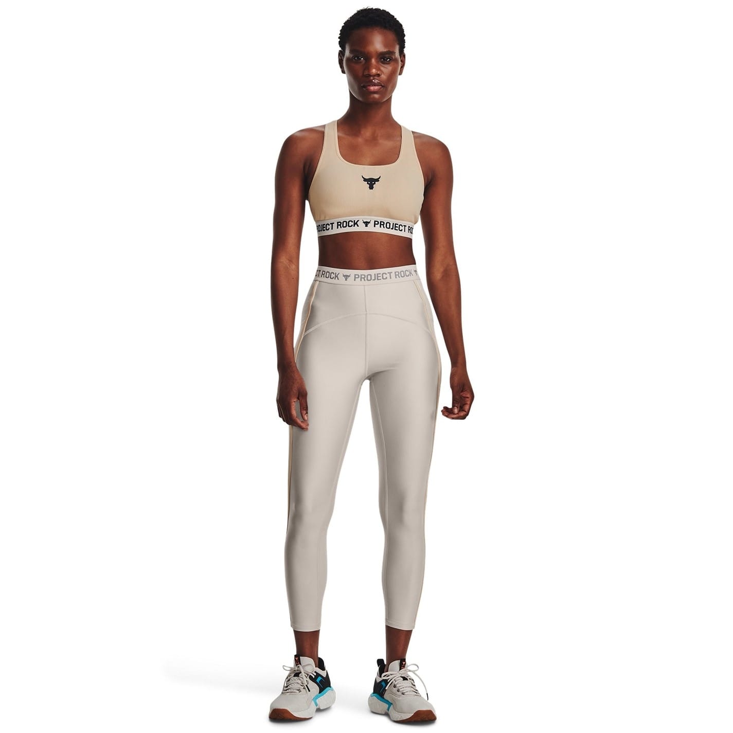 Grey Under Armour Womens Project Rock Heatgear Ankle Leggings Get The Label