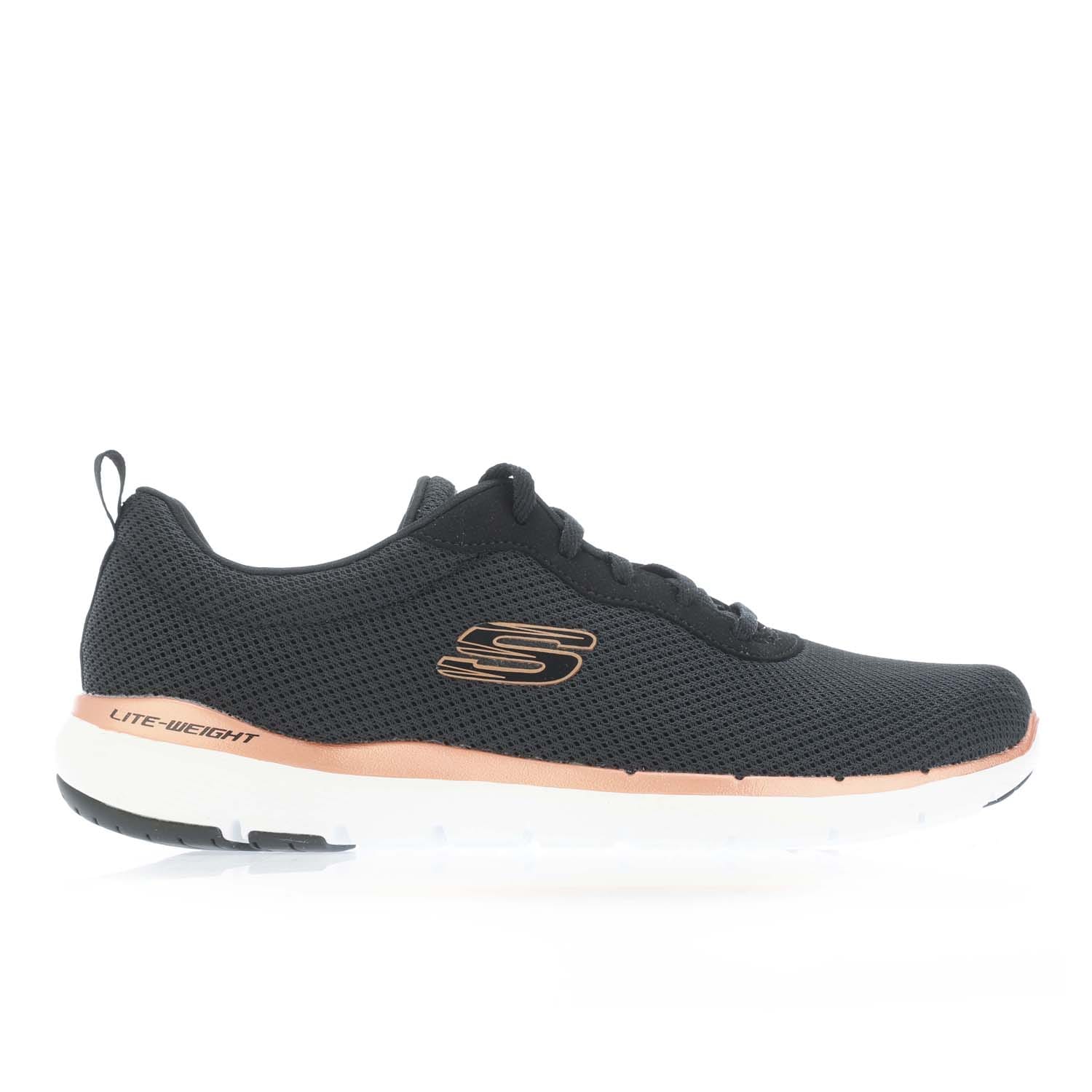 Black Skechers Womens Flex Appeal 3.0 First Insight Trainers Get The Label