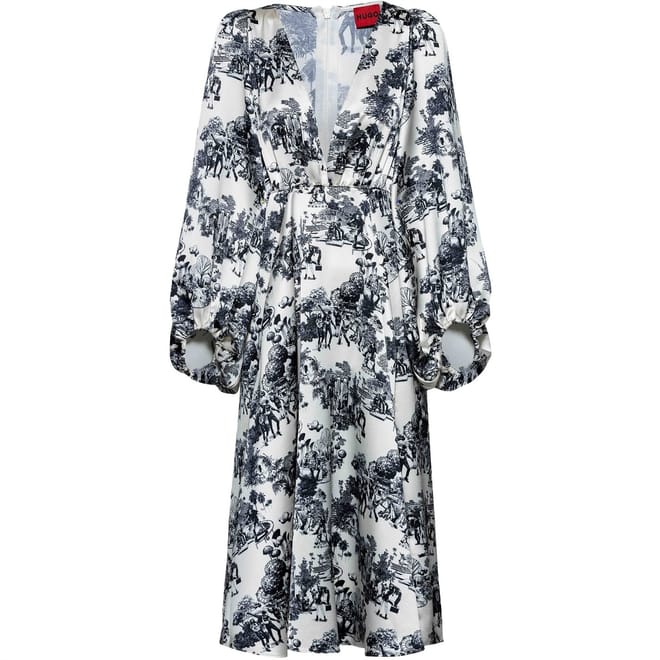 Kilenera V-Neck Midi A-Line Dress