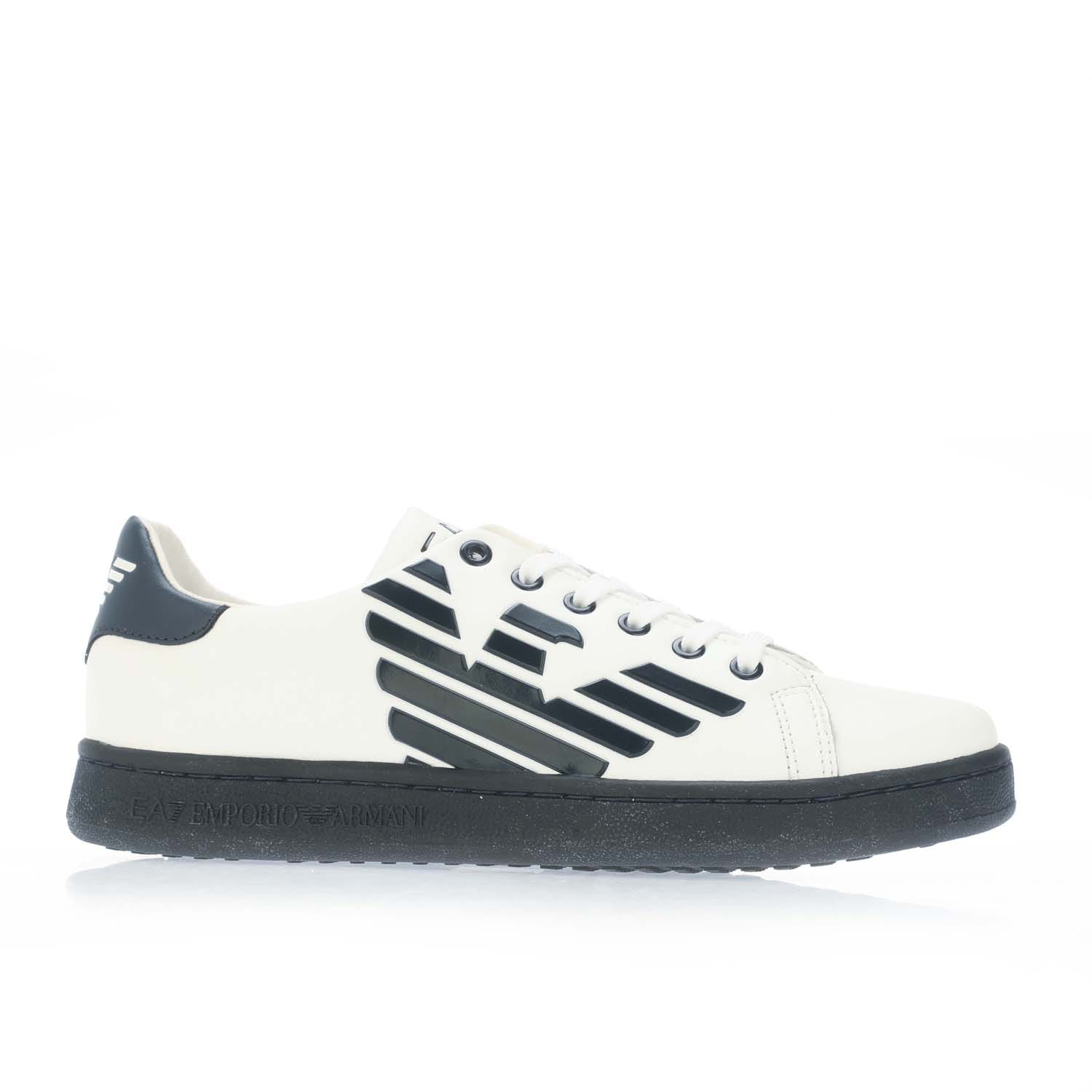 White Emporio Armani EA7 Juniors Classic Laced Trainers Get The Label