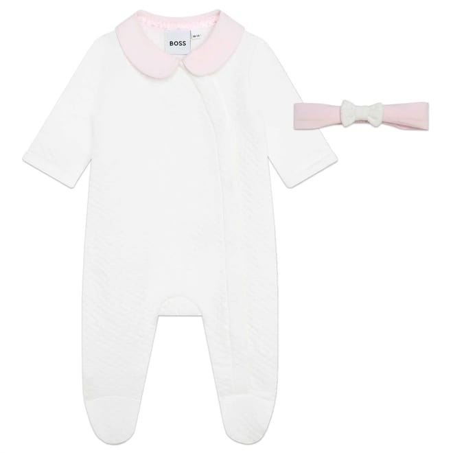 Piece Embroidered Logo Sleepsuit Set Babies