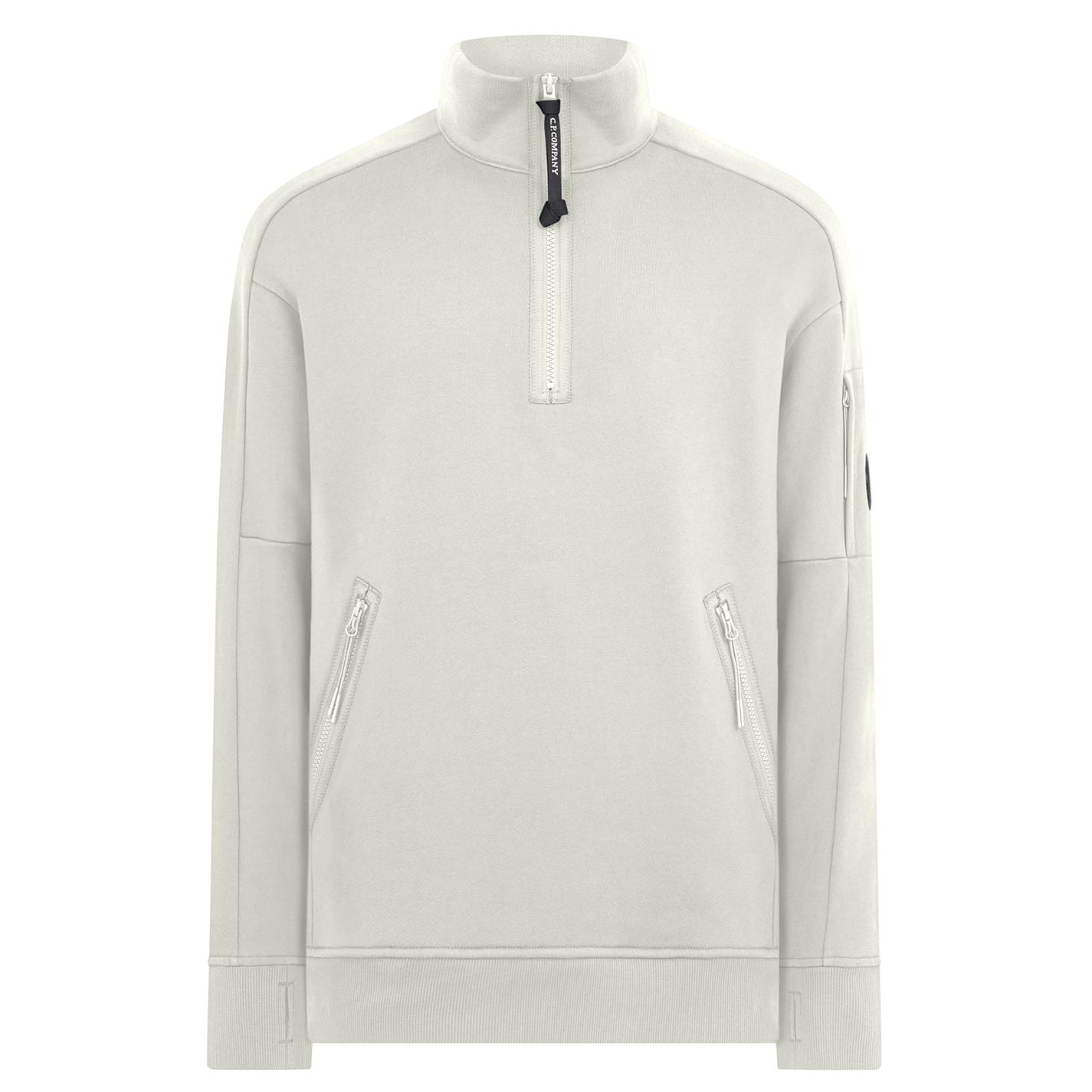スウェット・トレーナー C.P. COMPANY POLO SWEATSHIRT WITH ZIP CP Company Men's Half Zip Polo Sweatshirt Gray