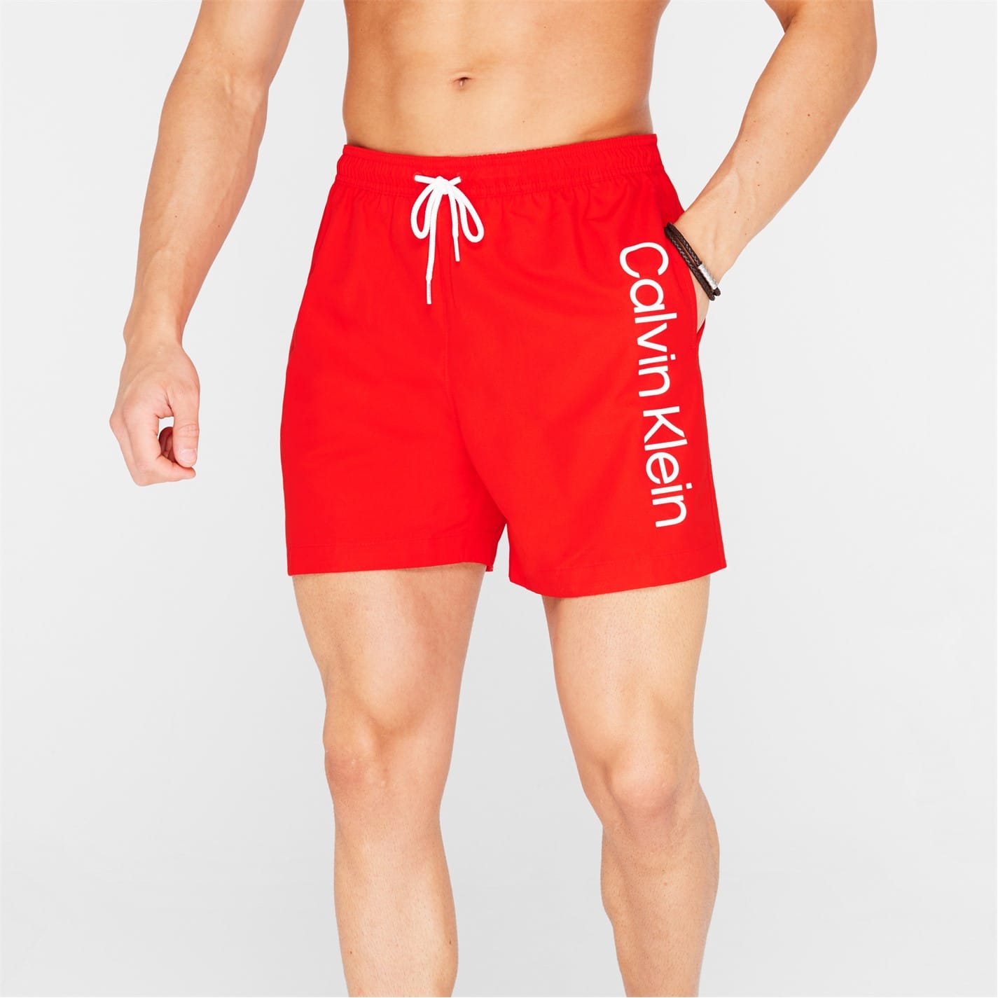 Red Calvin Klein Large Logo Swim Shorts Get The Label